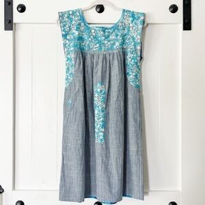 Mi Golondrina Flores Embroidered Short Dress